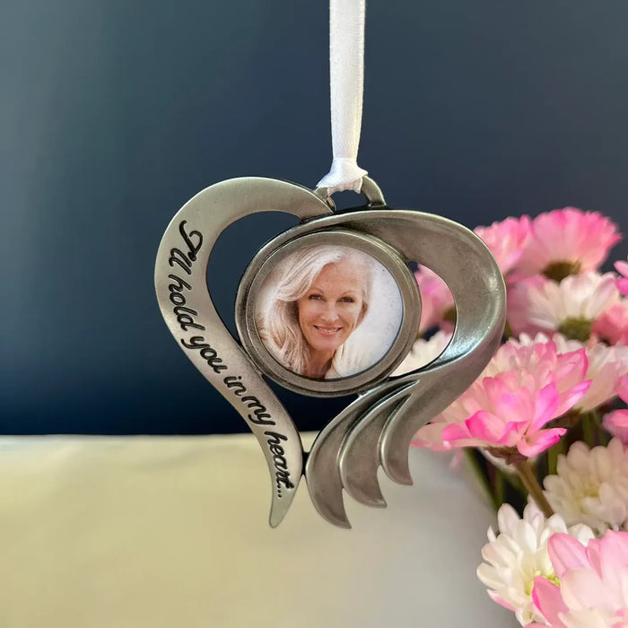 Sculpted Heart Photo Memorial Ornament