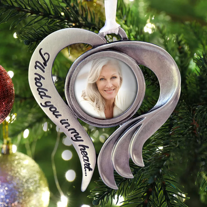 Sculpted Heart Photo Memorial Ornament