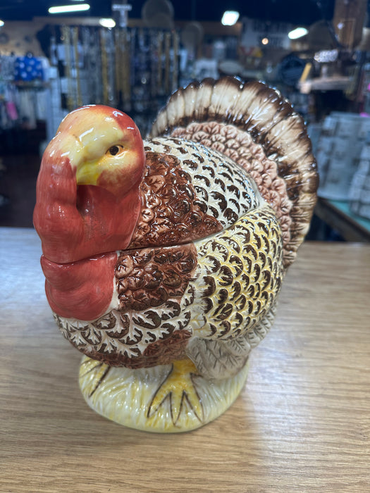 XLarge (11” Tall) Vintage Turkey Shaped Soup Tureen, Centerpiece, Veggie Bowl. We also have other matching pieces