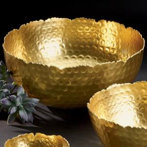 Gold Gilded Hammered Bowl.  Food Safe and/or Decorative