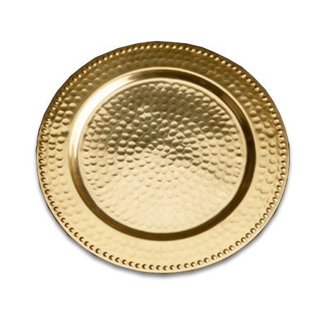 Gold Hammered Charger.  Food Safe and/or Decorative