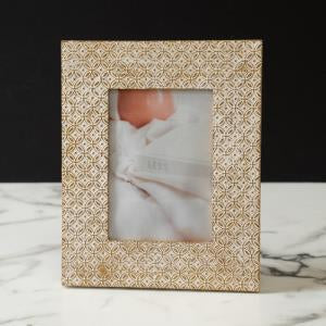 Gold & White Flower (5x7) Picture Frame