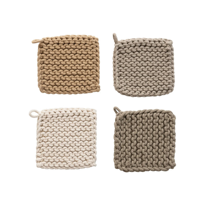 Cotton Crocheted Pot Holders - 4 Colors!