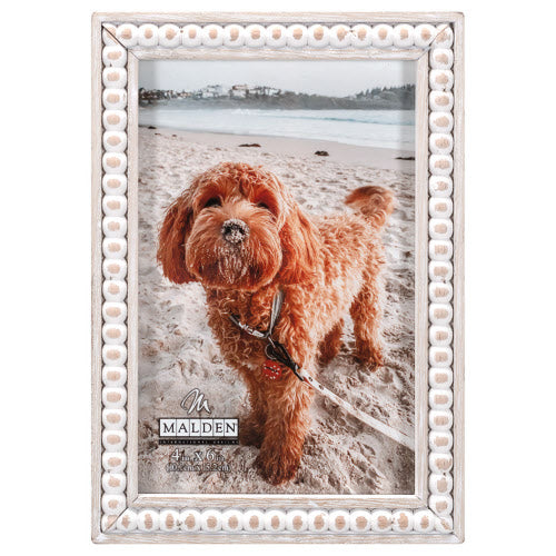 Whitewash Beaded Picture Frames - 3 Sizes!