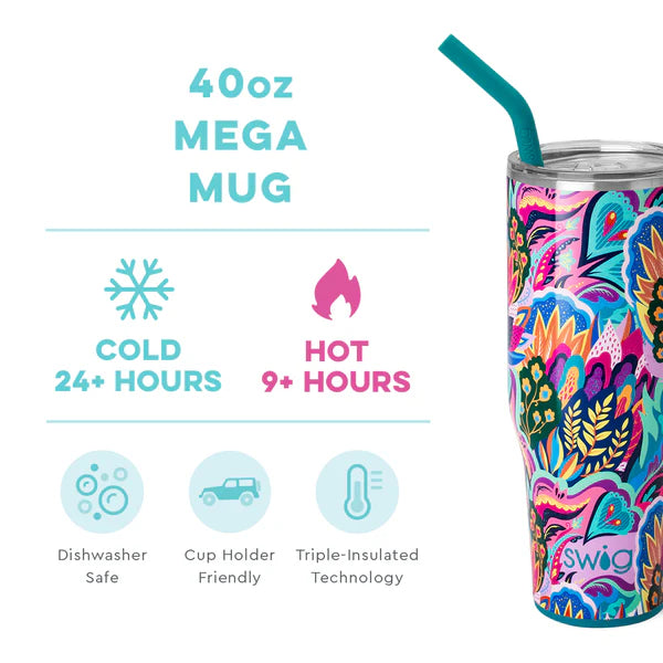 40oz Swig Tumblers with Straw - 10 Styles!