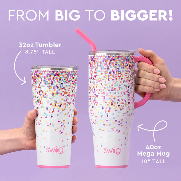 40oz Swig Tumblers with Straw - 10 Styles!