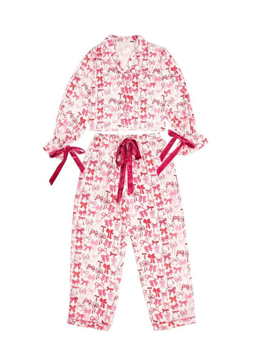 YOUTH Long Sleeve Bows Pajama Pants Set