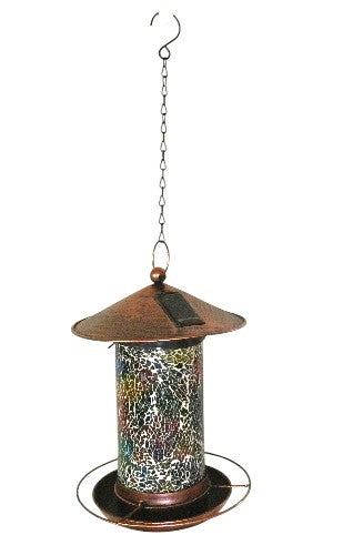 Solar Lighted Bird Feeder.  Outdoor Yard Art. BBC2