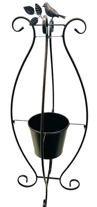 Bronze Plant Stand with Bird ⚠️ Oversized Item.  Store Pick Up Only! No Shipping.