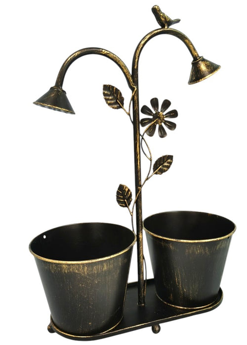 Bronze Spigot Planter with two 6” pots.  18” x 13” ⚠️ Oversized Item.  Store Pick Up Only! No Shipping.