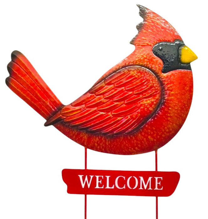 Red Cardinal Welcome Metal Yard Sign. 30” x 22” ⚠️ Oversized Item.  Store Pick Up Only! No Shipping.