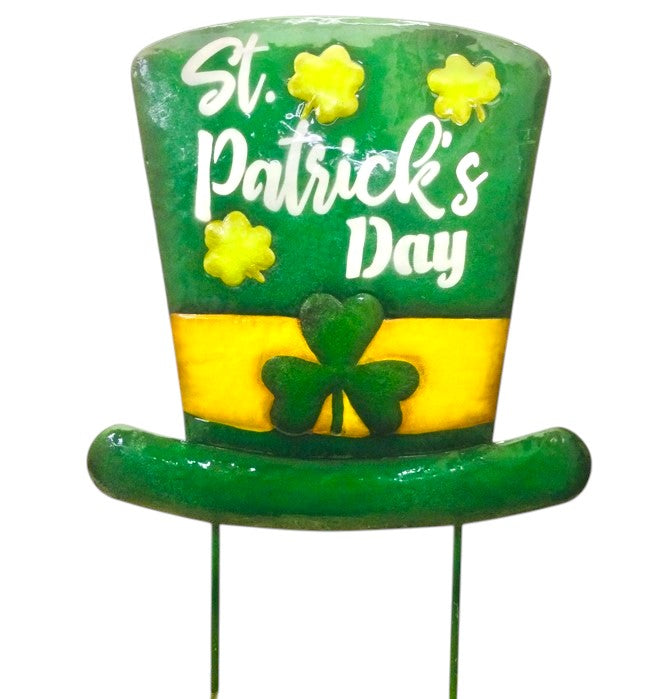 St. Patrick’s Day Hat Metal Yard Sign.  23” x 15” ⚠️ Oversized Item.  Store Pick Up Only! No Shipping.