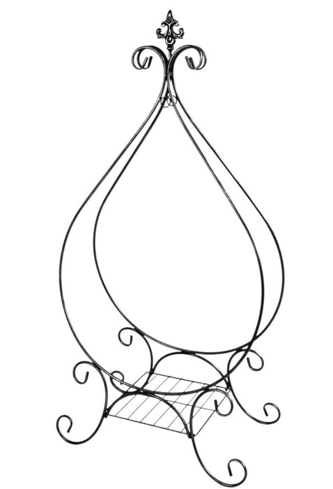 Black Plant Hanger / Plant Stand with Fleur De Lis on Top.  42” Tall x 21” Wide.  ⚠️ Oversized Item.  Store Pick Up Only! No Shipping.