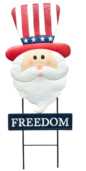 Uncle Sam Freedom Metal Yard Sign.  Perfect for USA 250 Celebration.  38” Tall x 14” Wide ⚠️ Oversized Item.  Store Pick Up Only! No Shipping.