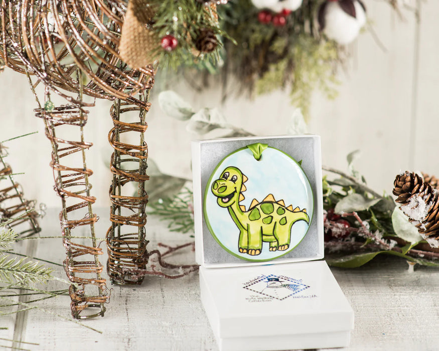 Dinosaur Ornament.  Can be personalized with names, dates & more!