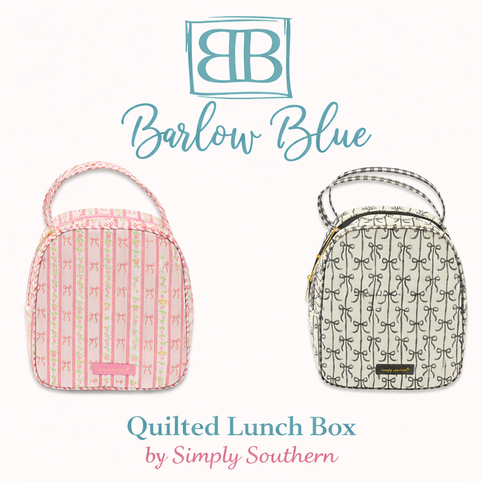 Quilted Lunch Box by Simply Southern.  Pink Bows or Black Bows