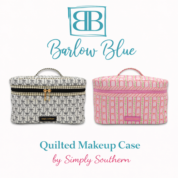 Quilted Makeup Case by Simply Southern.  Pink Bows or Black Bows