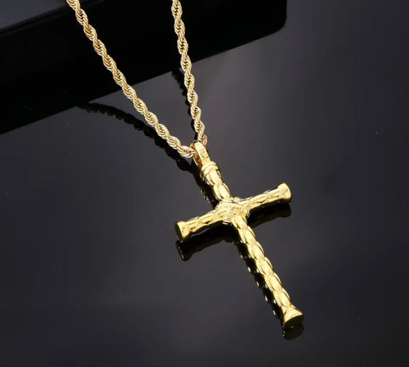 Men’s large cross necklaces- available in Gold and Silver