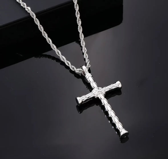 Men’s large cross necklaces- available in Gold and Silver