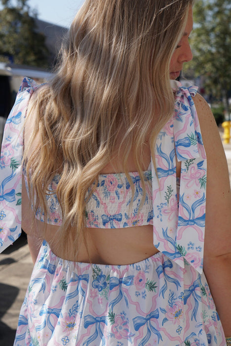 Floral & Bows Cutout Dress by Simply Southern.  XL Only