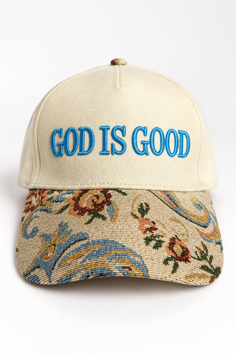 Vintage Floral God Is Good Hat