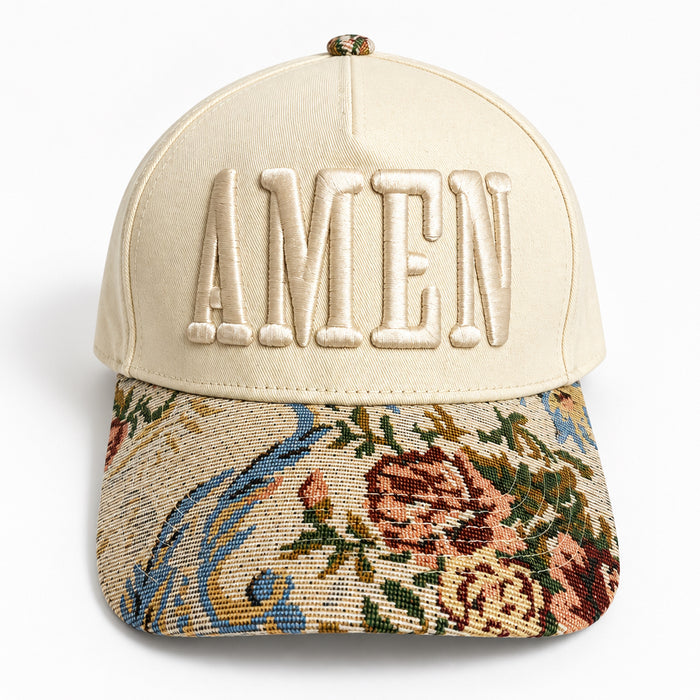 Vintage Floral Amen Hat