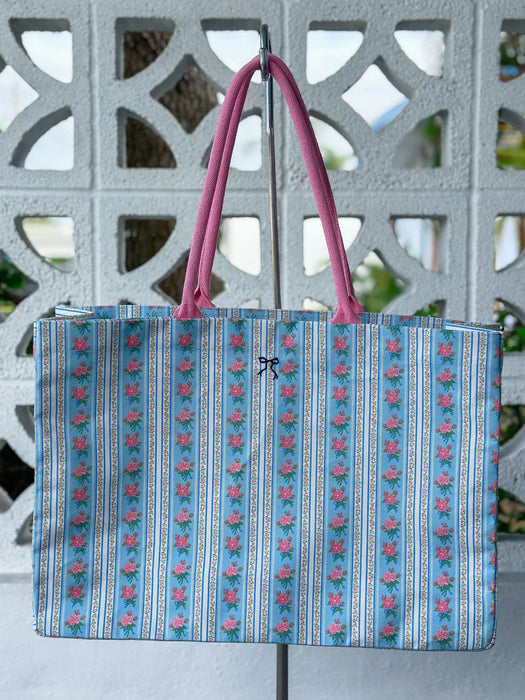 Simply Southern Tote Bag. Roses Stripes