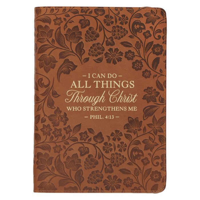 I Can Do All Things Through Christ  -Journal with Zipper Closure - Philippians 4:13