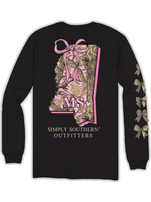 Pink & Camo MS Black Long Sleeve Tee
