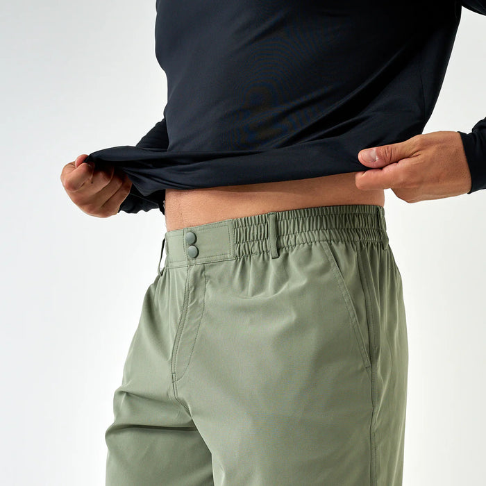 Men's Burlebo Light Sage Everyday Shorts, Brush Country Pocket with 7" Inseam