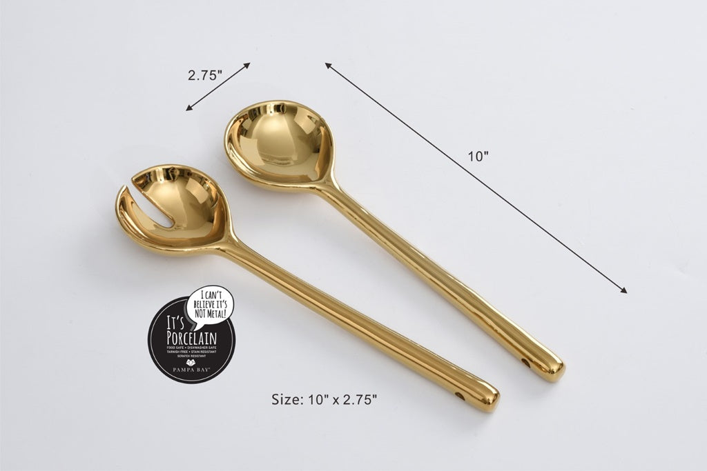 Gold Salad Serving Set