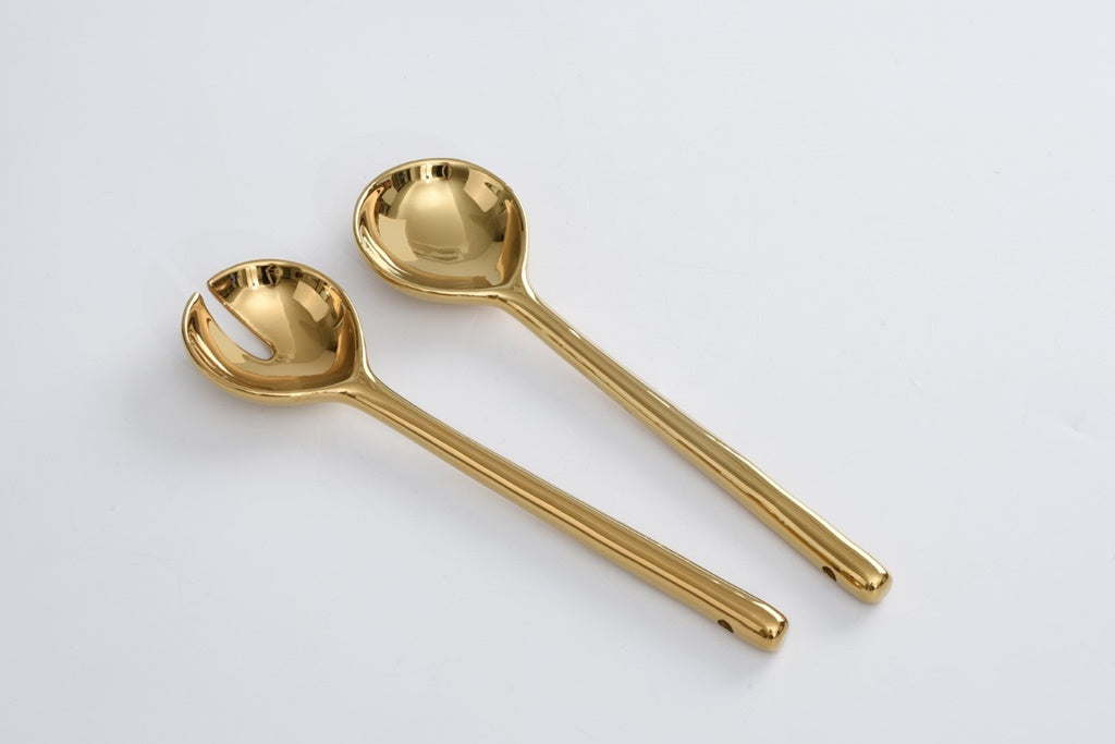 Gold Salad Serving Set