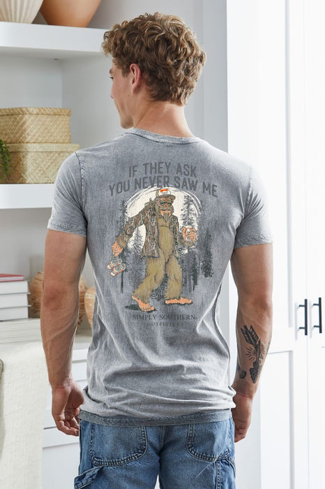 Grey Short Sleeve Bigfoot Sasquatch Tee by Simply Southern