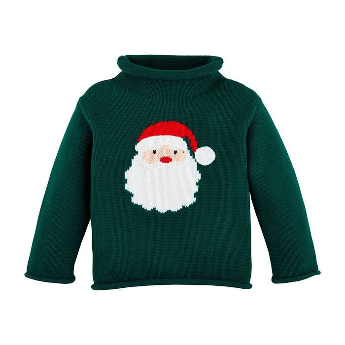 Green Santa Rollneck Toddler Sweater