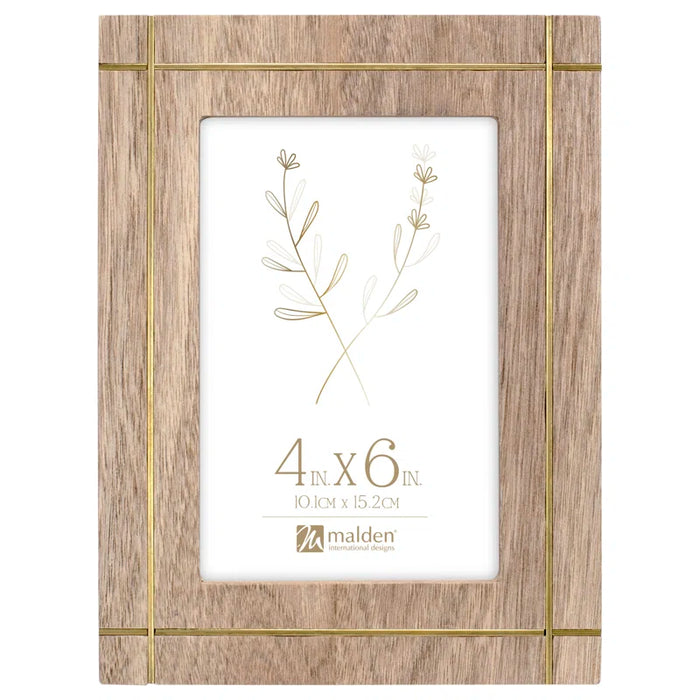 4x6 Natural Wood Picture Frame with Copper Inlay