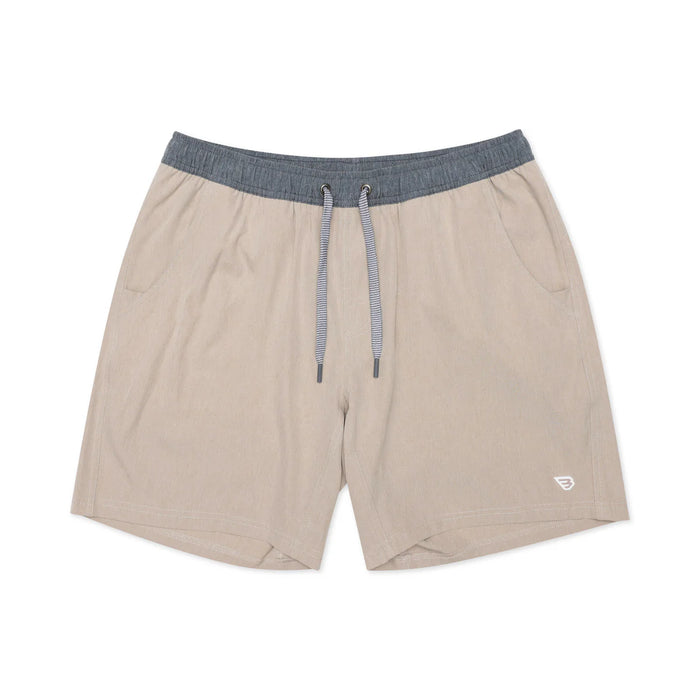 Men's Burlebo Heather Khaki Athletic Shorts with Venado Camo Liner- Available in Different Inseam Sizes!