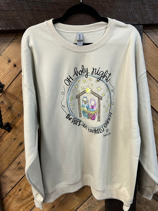 Oh Holy Night Cream Sweatshirt (REG/PLUS)