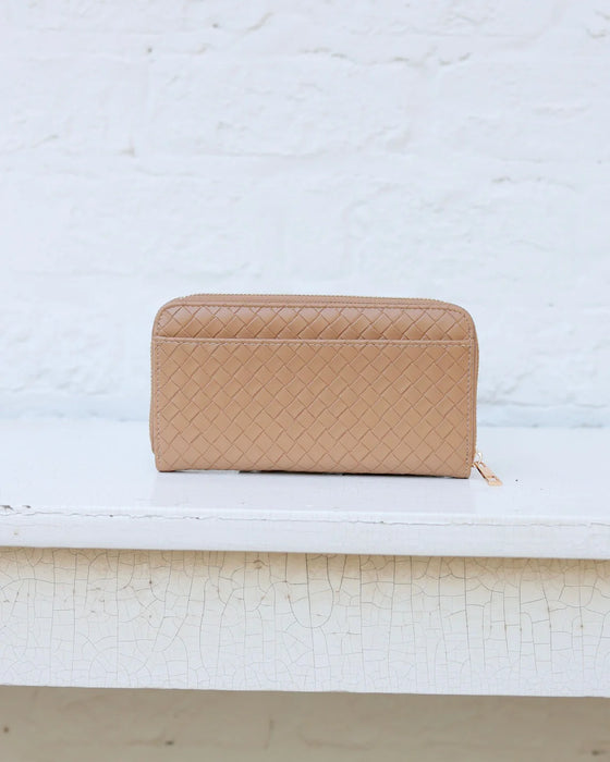 Penelope Wallet Woven Tan by Caroline Hill