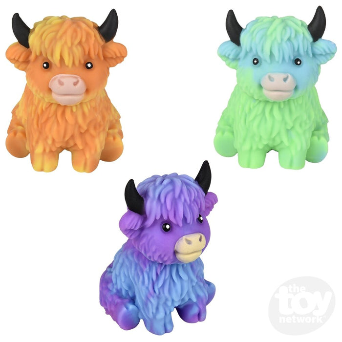 3" Marshmallow Highland Cow Squeezes
