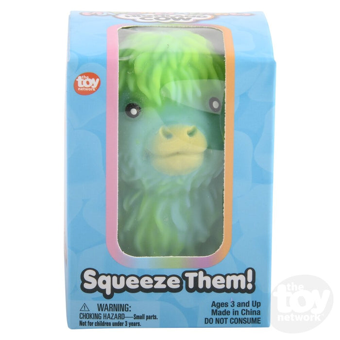 3" Marshmallow Highland Cow Squeezes