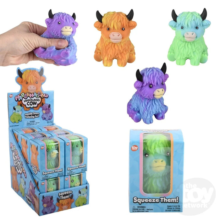 3" Marshmallow Highland Cow Squeezes