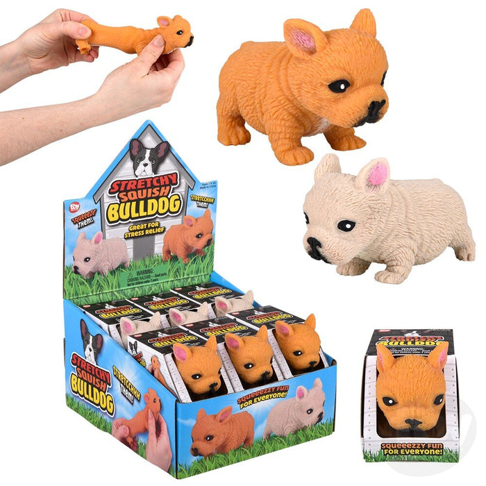 3.5" Stretchy, Squish Bulldog- 2 Colors Available!