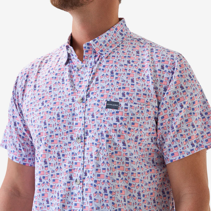 Performance Button Up – Old Glory by Burlebo