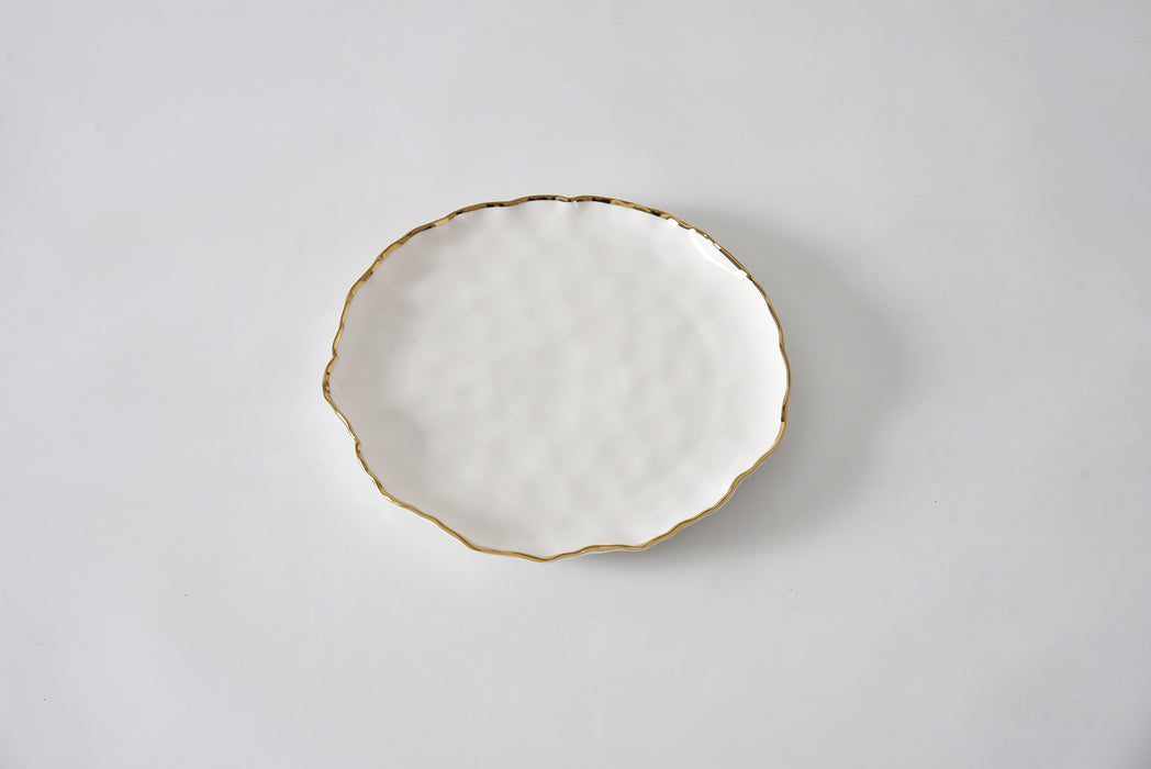 Cream & Gold Round Salad Plates
