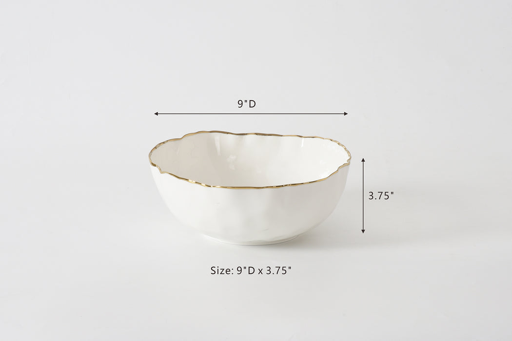 Cream & Gold Medium Bowl