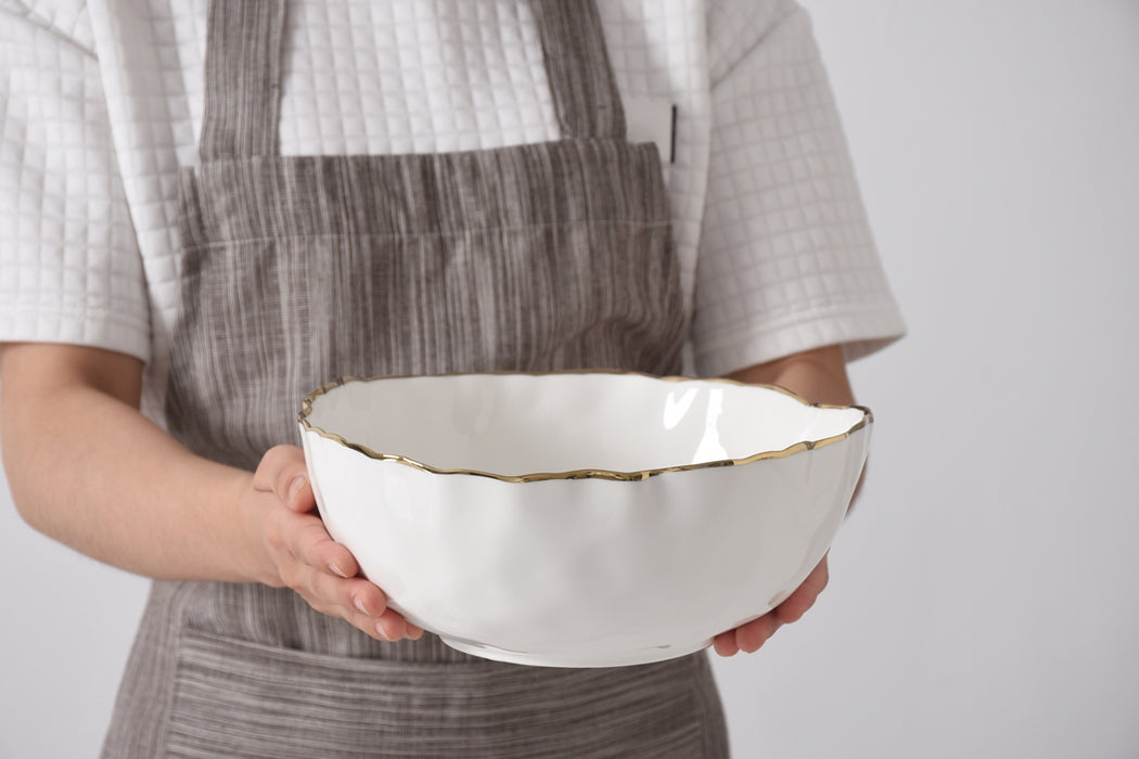 Cream & Gold Medium Bowl