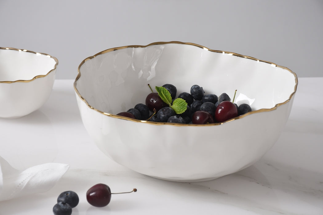 Cream & Gold Medium Bowl