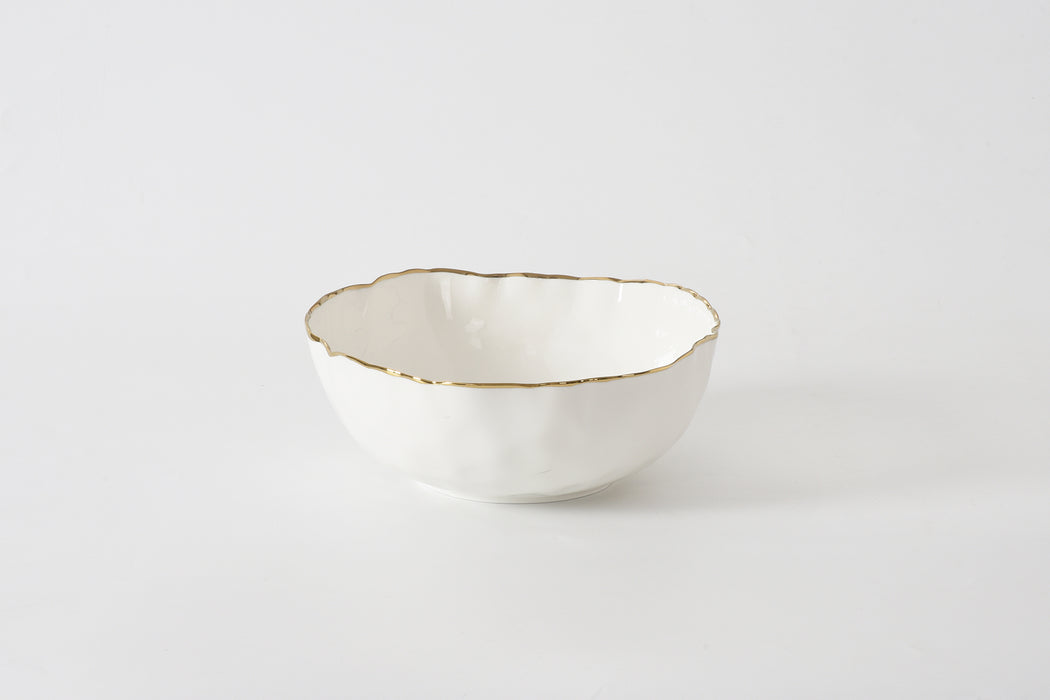 Cream & Gold Medium Bowl