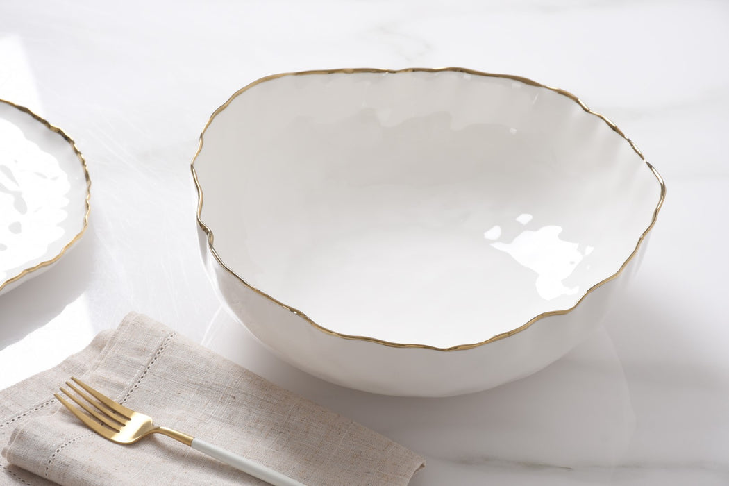 Cream & Gold Large Bowl