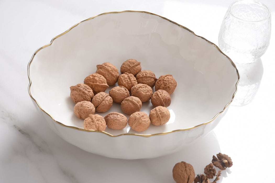 Cream & Gold Large Bowl